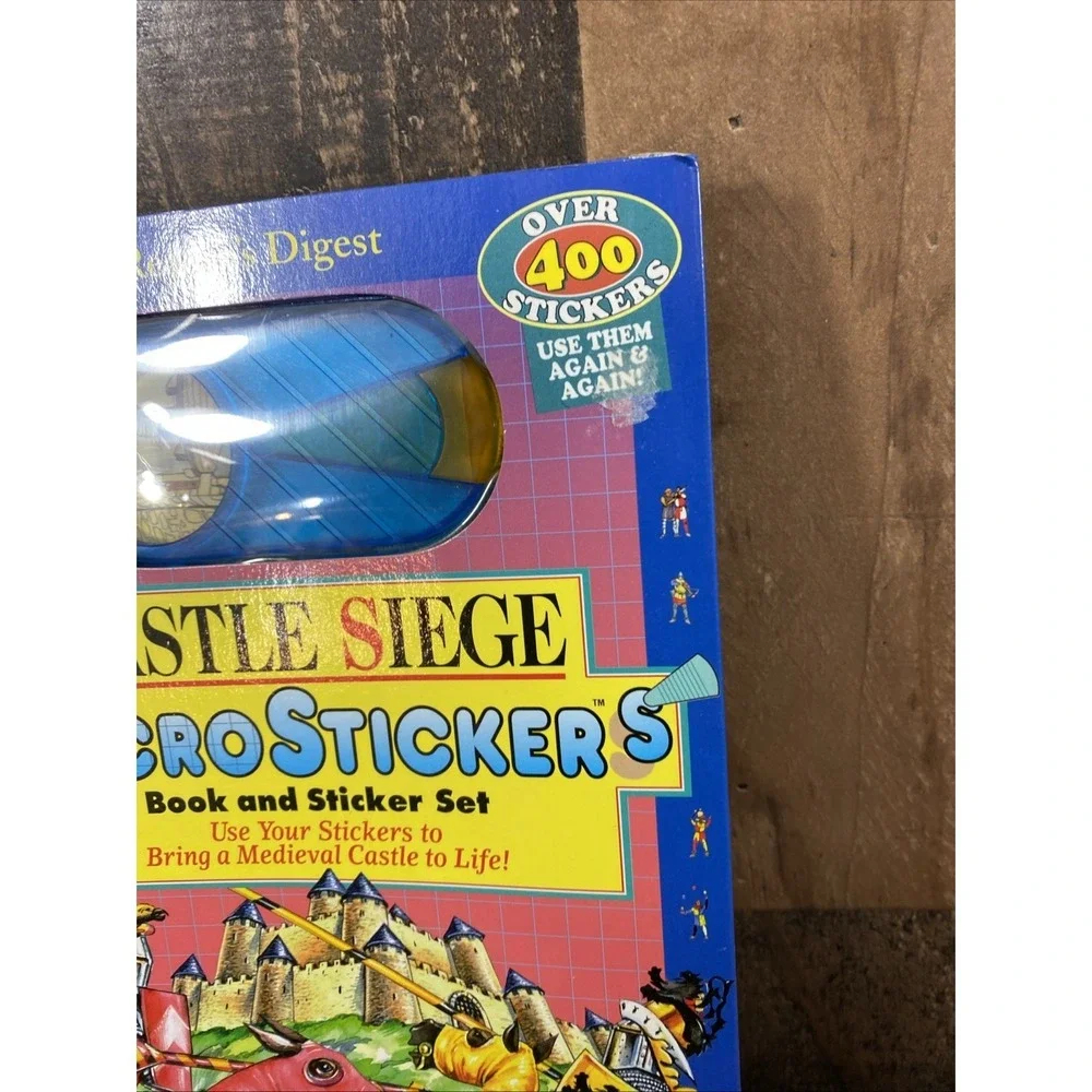VTG Readers Digest Micro Stickers Castle Siege Worlds of Adventure Medieval Kids
